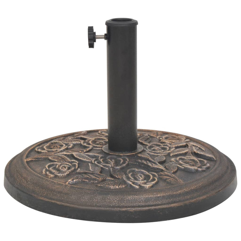 Load image into Gallery viewer, Vidaxl parasolvoet rond 9 kg hars bronskleurig
