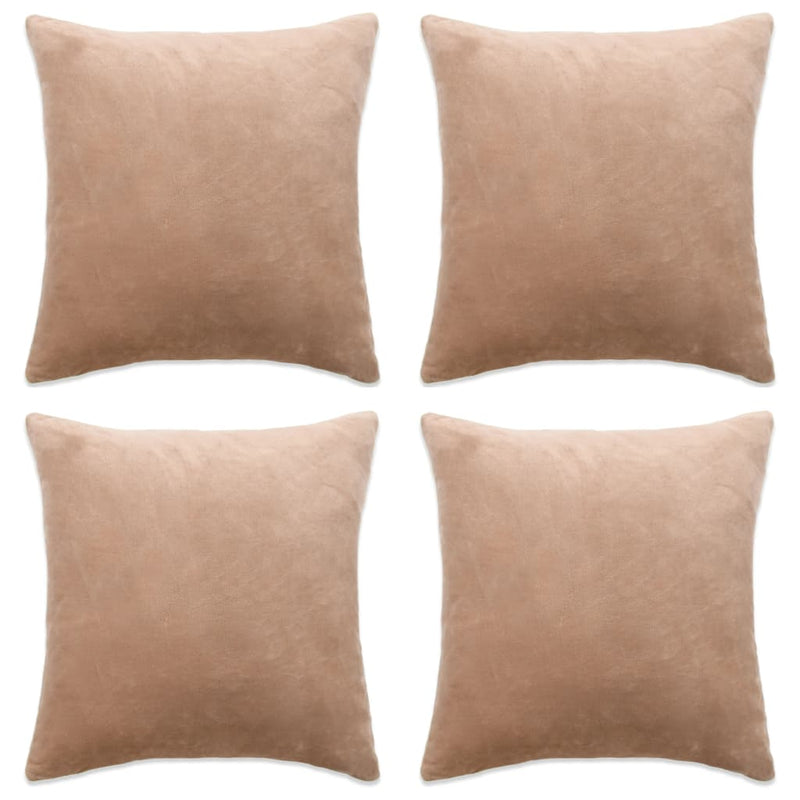Load image into Gallery viewer, VidaXL Kussenhoezen 4 st 80x80 cm stof beige
