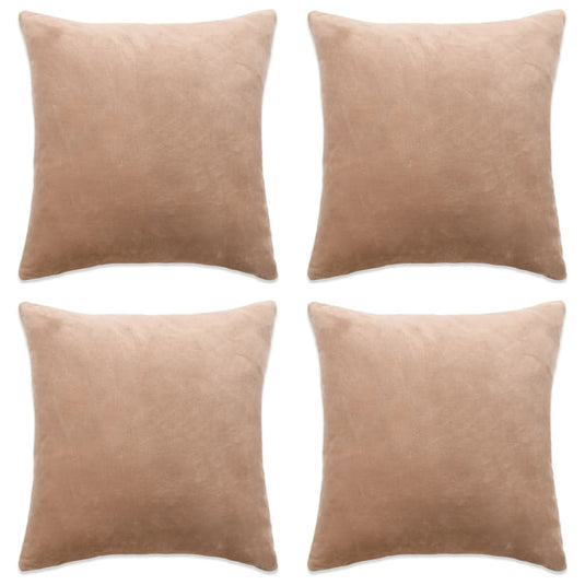 VidaXL Kussenhoezen 4 st 80x80 cm stof beige