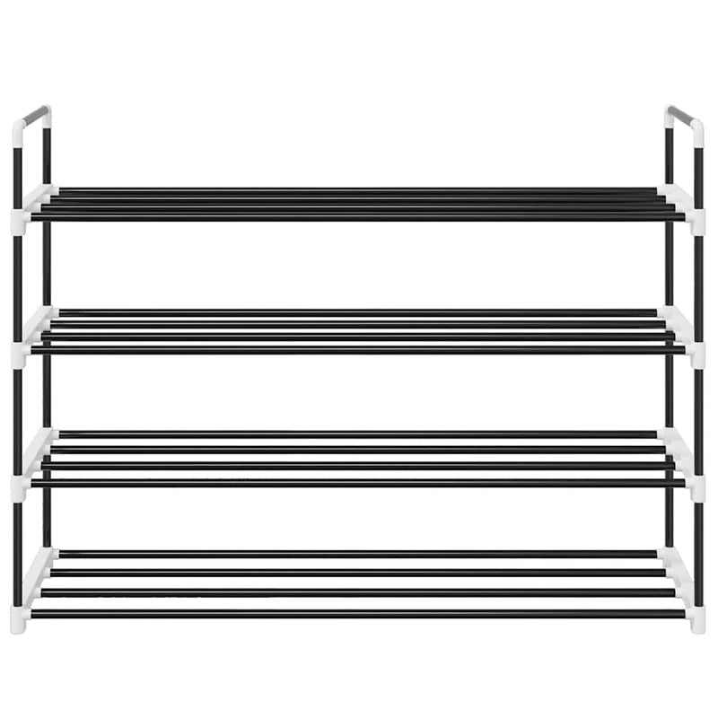 Load image into Gallery viewer, Vidaxl schoenenrek met 4 schappen metaal en kunststof zwart
