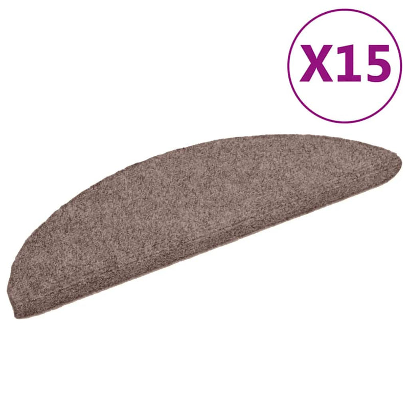 Load image into Gallery viewer, Vidaxl trapmatten zelfklevend 15 stuks 56x17x3 cm lichtbruin halfrond
