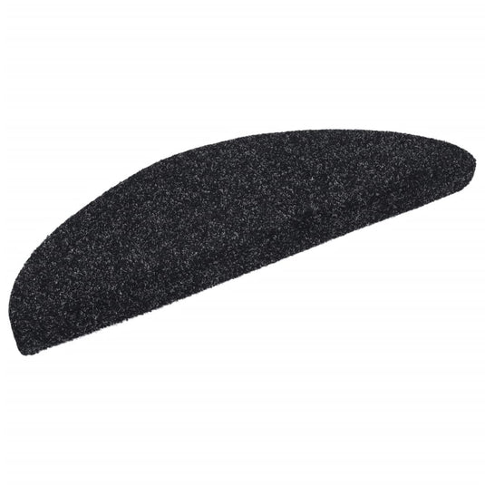 Vidaxl trapmatten zelfklevend 15 stuks 56x17x3 cm zwart halfrond