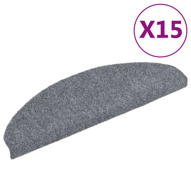 Vidaxl trapmatten zelfklevend 15 stuks 65x21x4 cm lichtgrijs halfrond groot