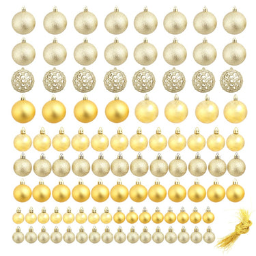 Vidaxl 100-delige kerstballenset 3 4 6 cm goudkleurig