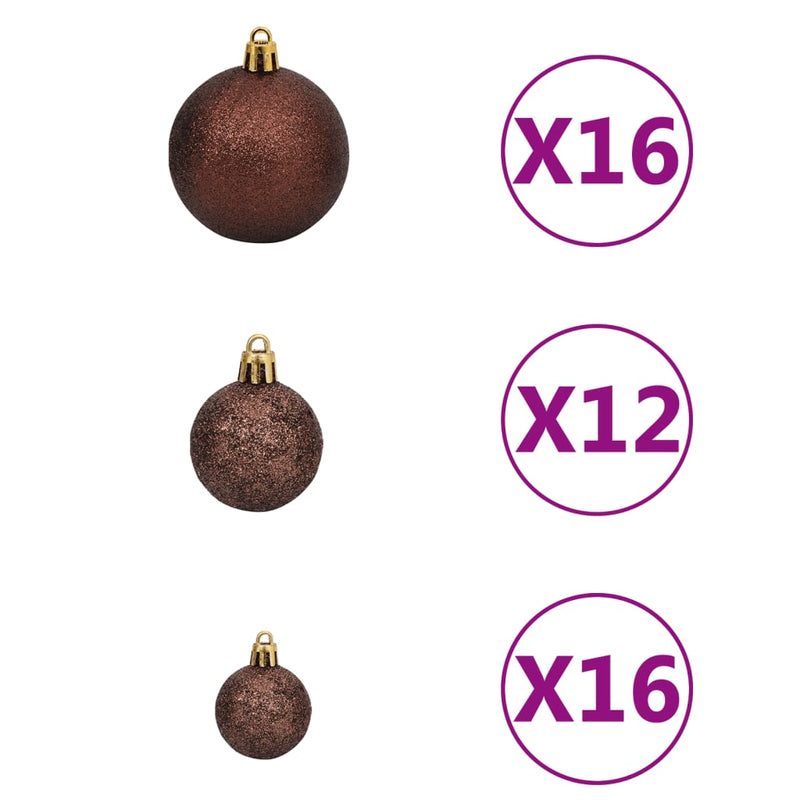 Load image into Gallery viewer, Vidaxl 100-delige kerstballenset 3 4 6 cm bruin bronskleur goudkleurig
