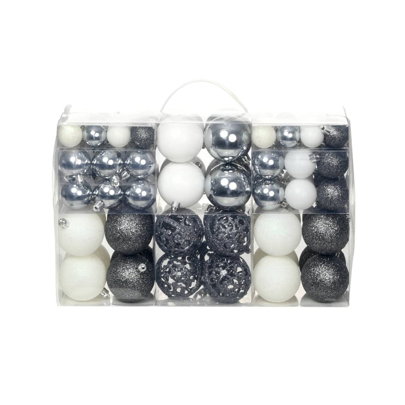 Load image into Gallery viewer, Vidaxl 100-delige kerstballenset 3 4 6 cm wit grijs
