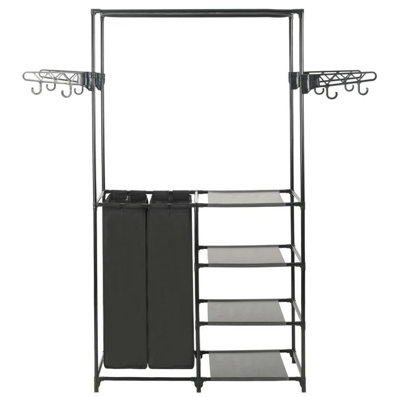 Afbeelding laden in galerijviewer, Vidaxl kledingrek 87x44x158 cm staal en ongeweven stof zwart

