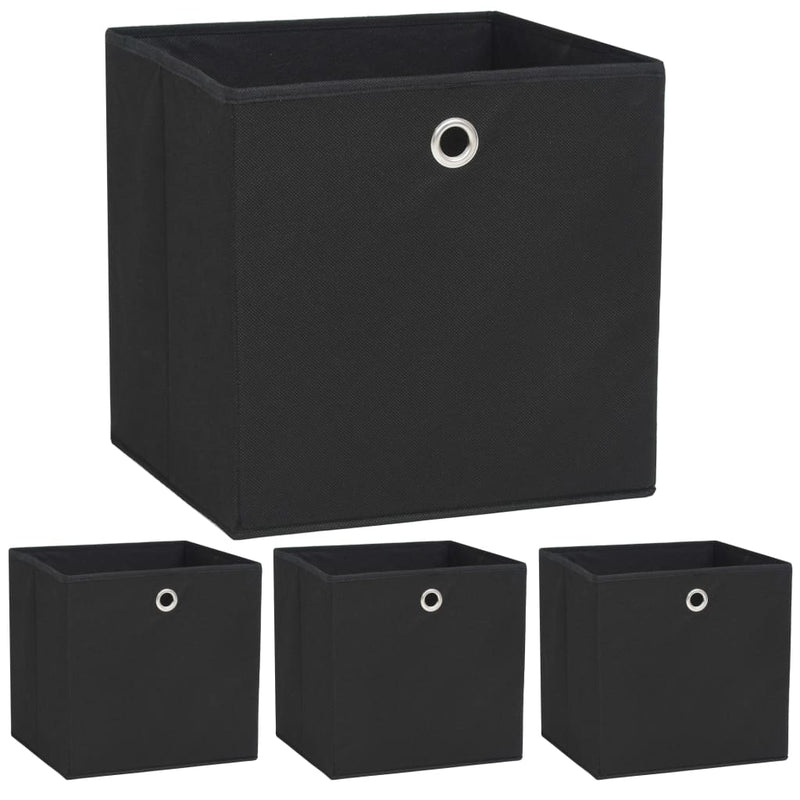 Load image into Gallery viewer, Vidaxl opbergboxen 4 st 32x32x32 cm nonwoven stof zwart

