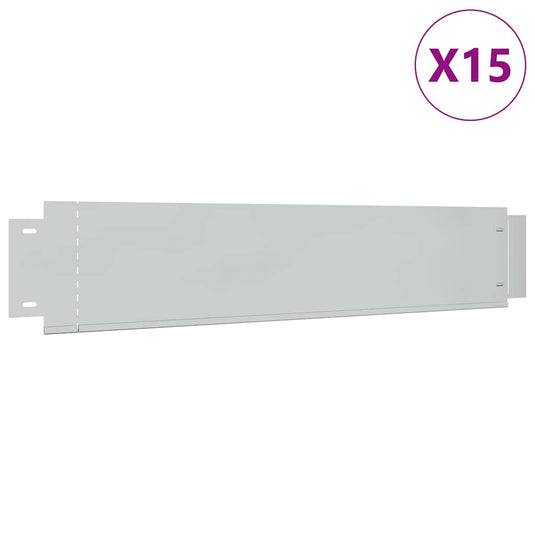 VidaXL Grasboorden 15 st 100x20 cm gegalvaniseerd staal