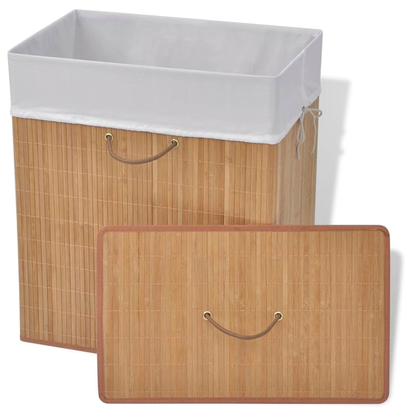 Load image into Gallery viewer, Vidaxl wasmand rechthoekig bamboe natuurlijk
