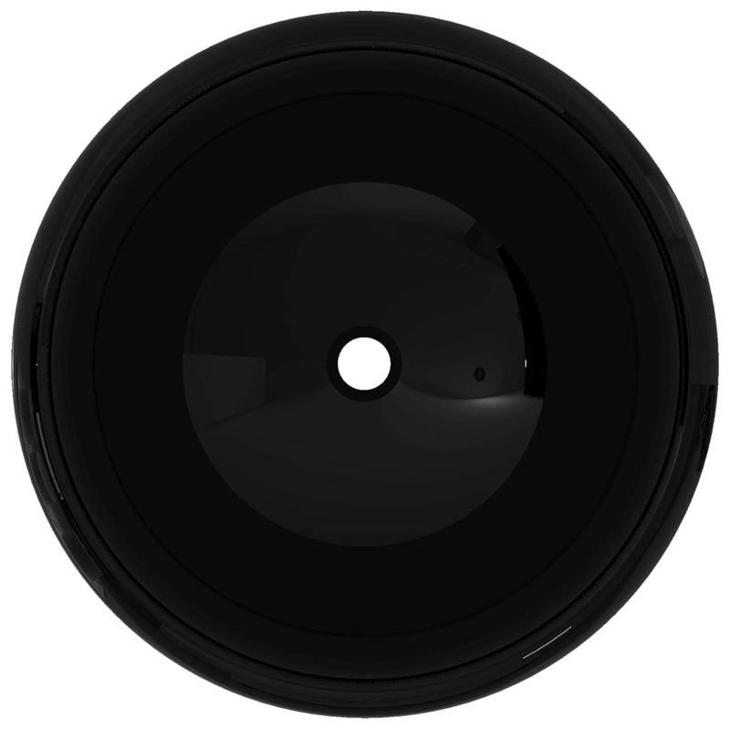 Load image into Gallery viewer, Vidaxl wastafel rond 40x15 cm keramiek zwart
