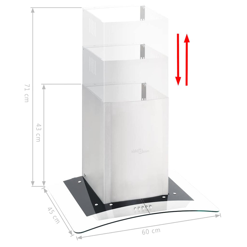 Load image into Gallery viewer, Vidaxl wandafzuigkap 756 m³ u led 60 cm roestvrij staal
