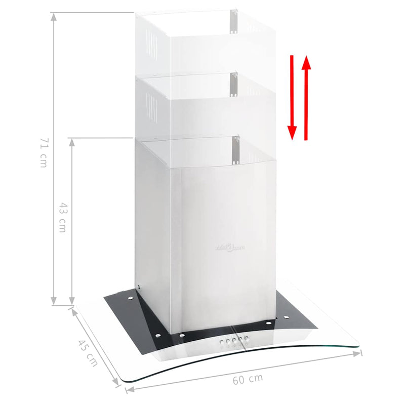 Load image into Gallery viewer, Vidaxl wandafzuigkap 756 m³ u led 60 cm roestvrij staal
