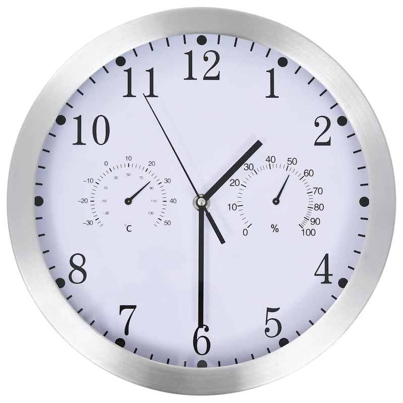 Load image into Gallery viewer, Vidaxl wandklok met quartz-mechanisme hygrometer thermometer 30 cm wit
