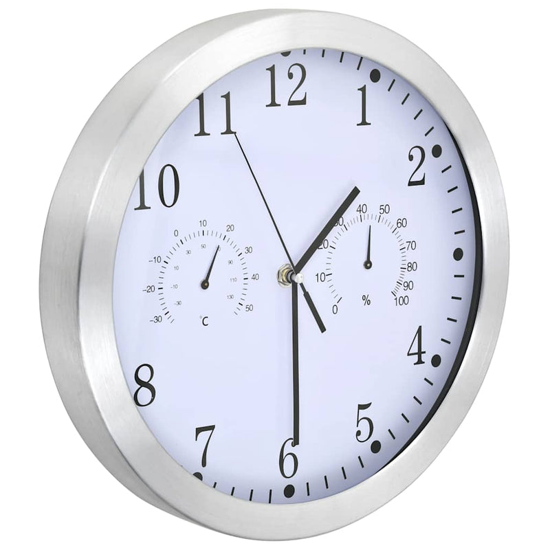 Load image into Gallery viewer, Vidaxl wandklok met quartz-mechanisme hygrometer thermometer 30 cm wit
