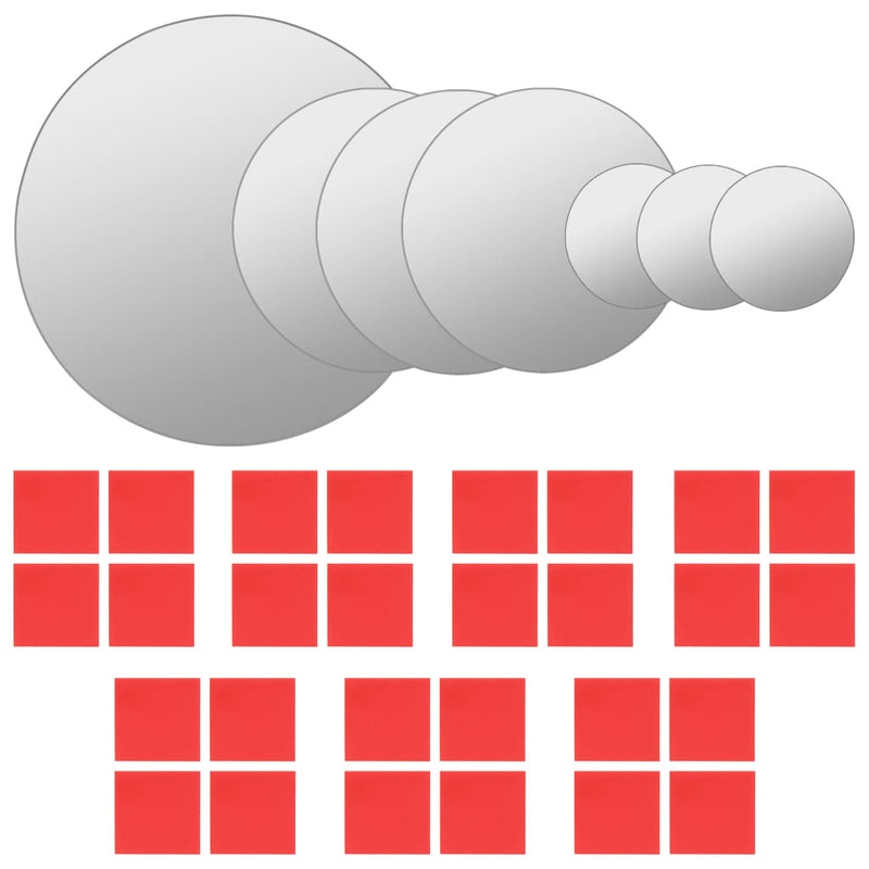 Load image into Gallery viewer, Vidaxl wandspiegelset rond glas 7-delig
