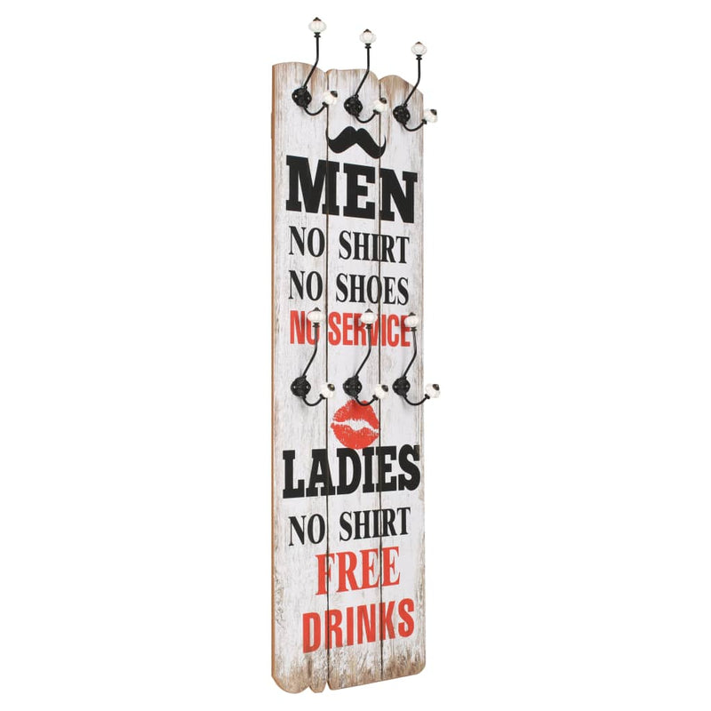 Load image into Gallery viewer, Vidaxl wandkapstok met 6 haken men ladies 120x40 cm
