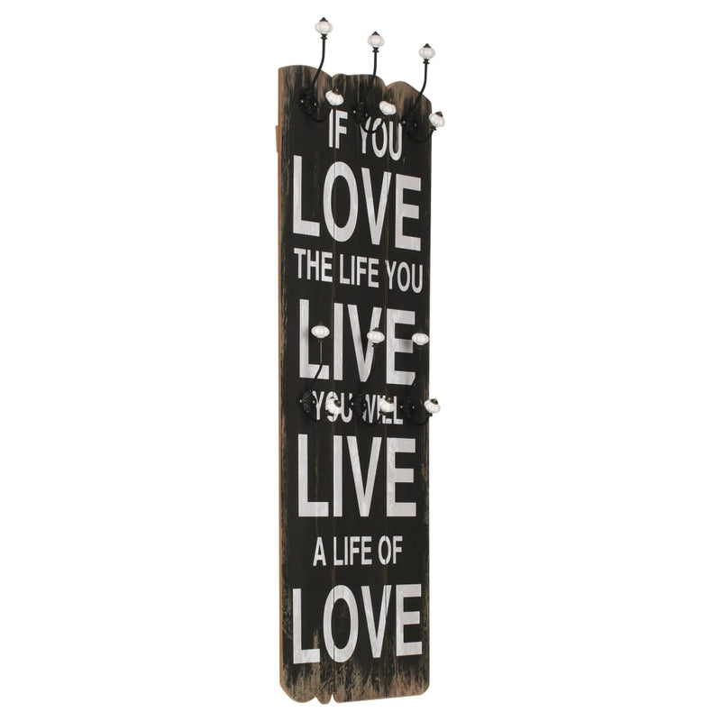 Load image into Gallery viewer, Vidaxl wandkapstok met 6 haken love live 120x40 cm
