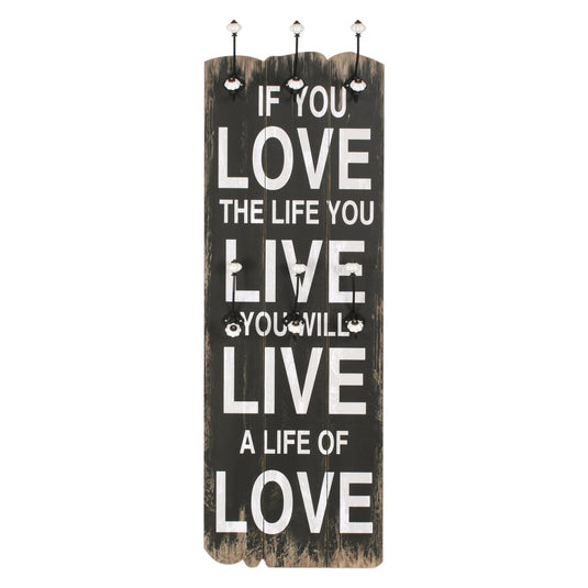 Vidaxl wandkapstok met 6 haken love live 120x40 cm