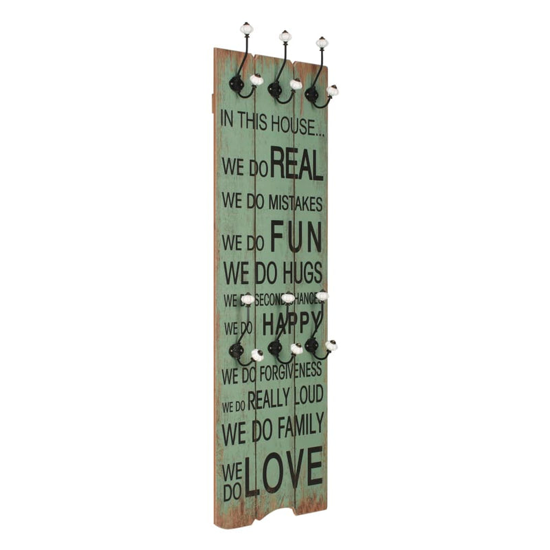 Load image into Gallery viewer, Vidaxl wandkapstok met 6 haken happy love 120x40 cm
