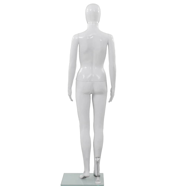 Load image into Gallery viewer, Vidaxl etalagepop vrouwelijk met glazen voet 175 cm glanzend wit
