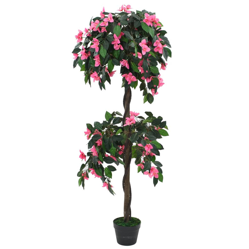 Load image into Gallery viewer, Vidaxl kunstplant met pot rododendron 155 cm groen en roze
