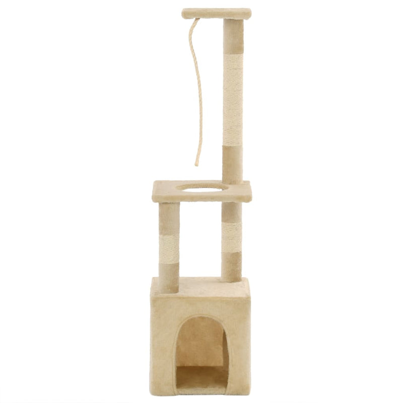 Afbeelding laden in galerijviewer, Vidaxl kattenkrabpaal met sisal krabpalen 109 cm beige

