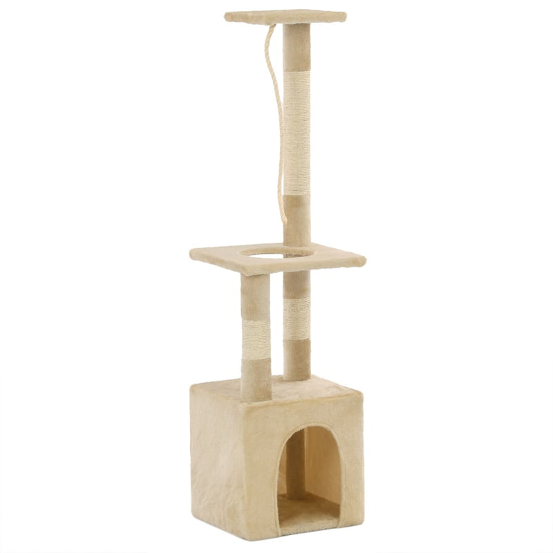 Afbeelding laden in galerijviewer, Vidaxl kattenkrabpaal met sisal krabpalen 109 cm beige
