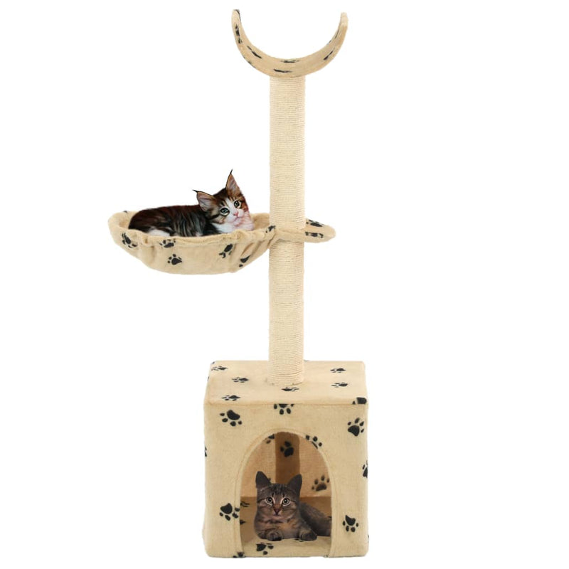 Load image into Gallery viewer, Vidaxl kattenkrabpaal met sisal krabpalen 105 cm pootafdrukken beige
