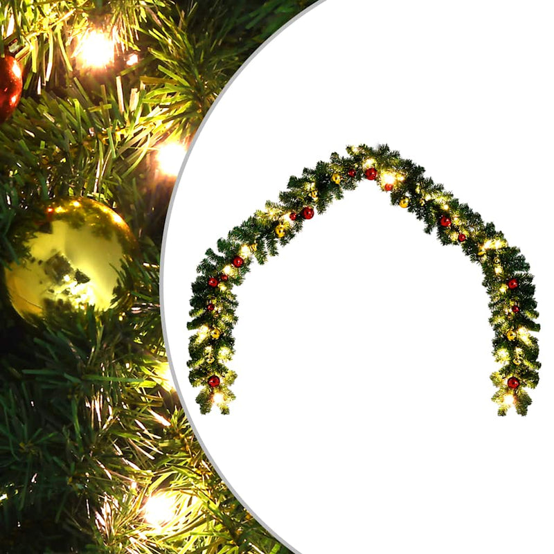 Load image into Gallery viewer, Vidaxl kerstslinger versierd met kerstballen en led-lampjes 10 m
