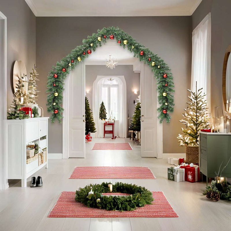 Load image into Gallery viewer, Vidaxl kerstslinger versierd met kerstballen en led-lampjes 10 m

