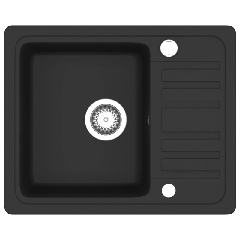 Load image into Gallery viewer, Vidaxl gootsteen enkele bak graniet zwart
