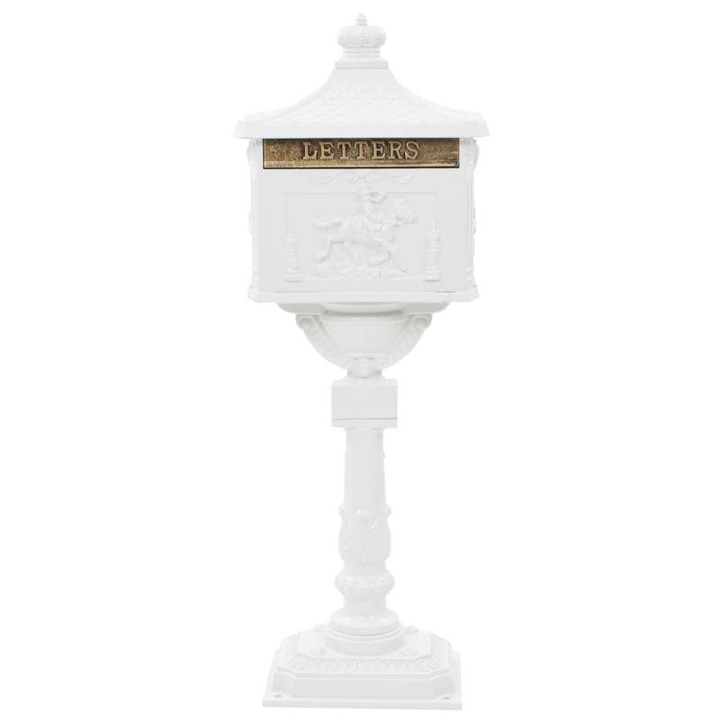 Load image into Gallery viewer, Vidaxl staande brievenbus vintage stijl roestbestendig aluminium wit
