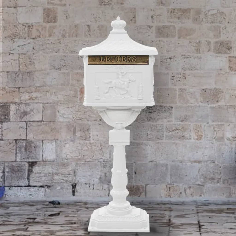 Load image into Gallery viewer, Vidaxl staande brievenbus vintage stijl roestbestendig aluminium wit
