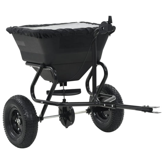 Vidaxl strooiwagen sleepmodel 45 l 125x74x79 cm pvc en staal