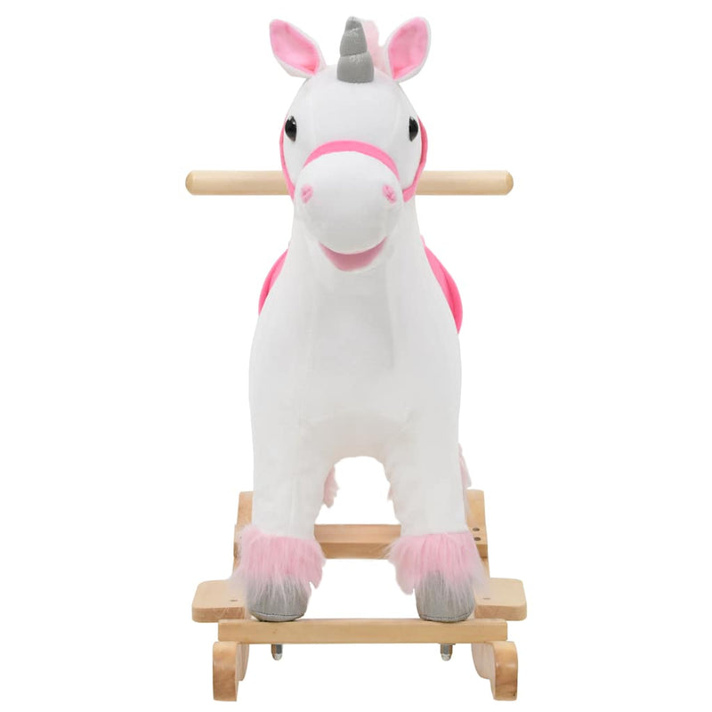 Load image into Gallery viewer, Vidaxl hobbeldier eenhoorn 65x32x58 cm pluche wit en roze
