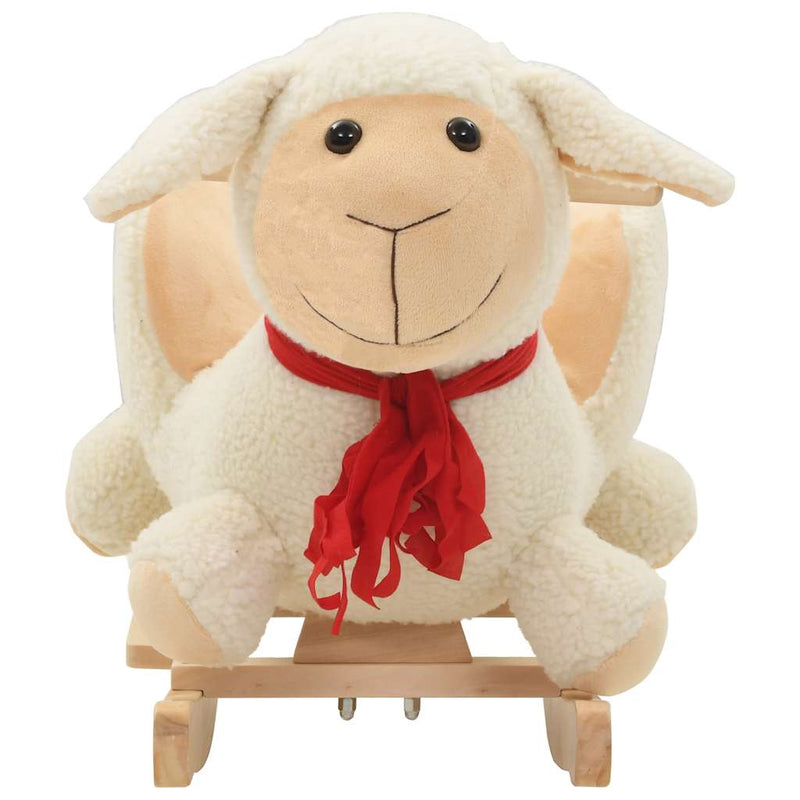 Load image into Gallery viewer, Vidaxl hobbeldier schaap met rugleuning 60x32x50 cm pluche wit
