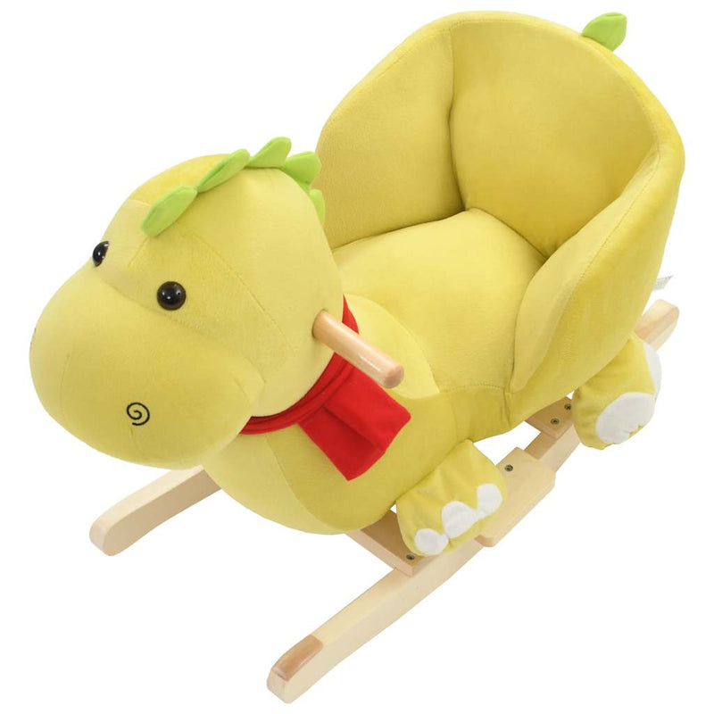 Load image into Gallery viewer, Vidaxl hobbeldier draak met rugleuning 60x32x53 cm pluche limegroen

