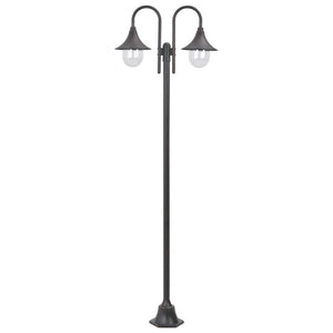 Vidaxl paalverlichting tuin e27 220 cm aluminium brons 2-delig
