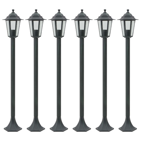 Vidaxl paalverlichting voor tuin e27 110 cm aluminium donkergroen 6 st