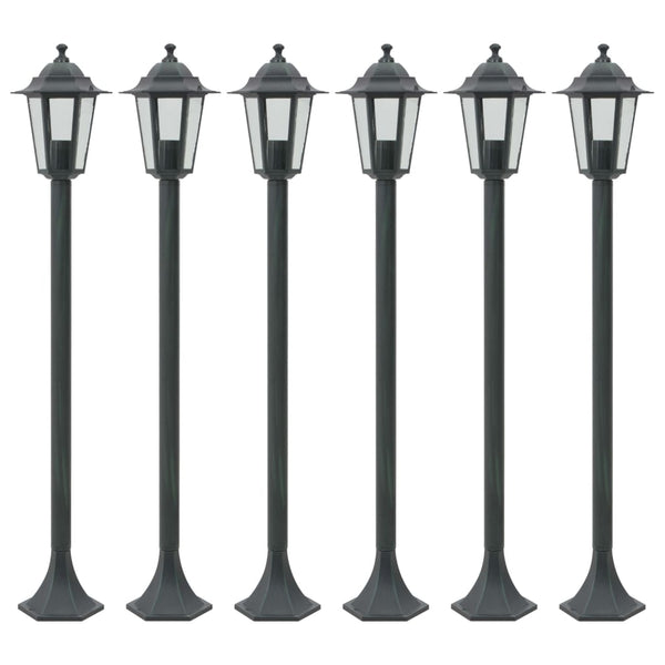 Vidaxl paalverlichting voor tuin e27 110 cm aluminium donkergroen 6 st