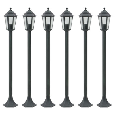 Vidaxl paalverlichting voor tuin e27 110 cm aluminium donkergroen 6 st