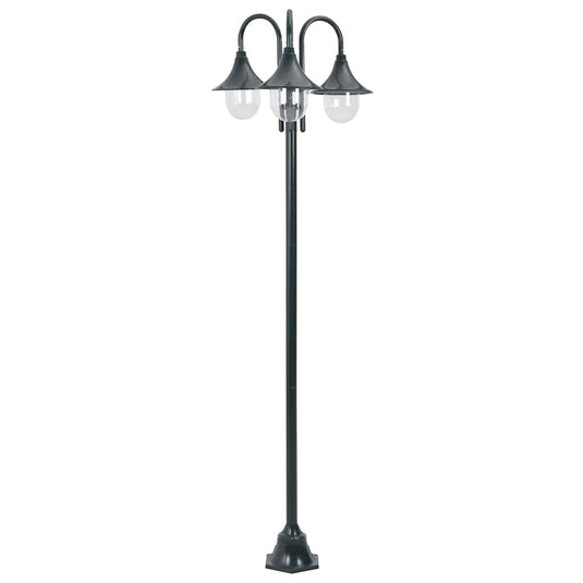 Vidaxl paalverlichting tuin e27 220 cm aluminium donkergroen 3-delig