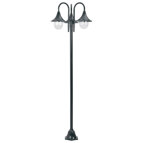 Vidaxl paalverlichting tuin e27 220 cm aluminium donkergroen 3-delig