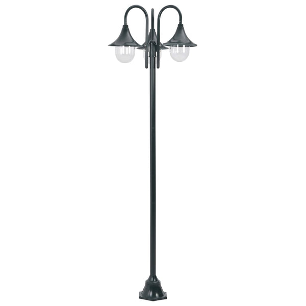 Vidaxl paalverlichting tuin e27 220 cm aluminium donkergroen 3-delig