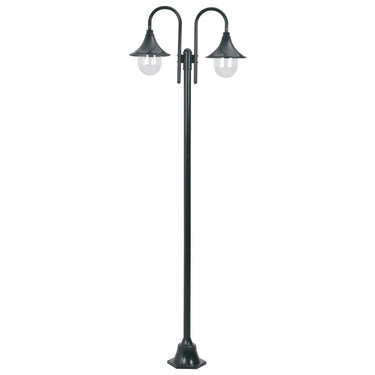 Vidaxl paalverlichting tuin e27 220 cm aluminium donkergroen 2-delig