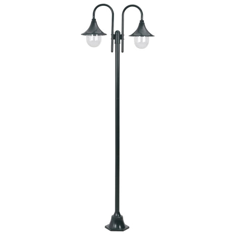 Vidaxl paalverlichting tuin e27 220 cm aluminium donkergroen 2-delig