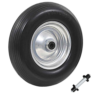 Vidaxl kruiwagenwiel met as 4,00-8 390 mm massief pu