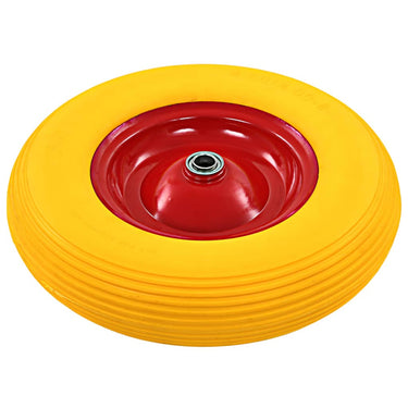 Vidaxl kruiwagenwiel met as 4,00-8 390 mm massief pu