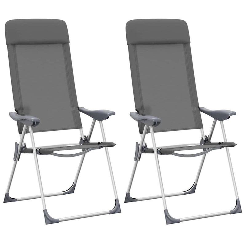 Load image into Gallery viewer, Vidaxl campingstoelen 2 st inklapbaar aluminium grijs
